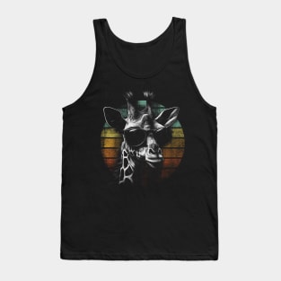 Cool Giraffe With Sunglasses Vintage Look Tank Top